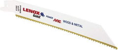 Lenox - 6" Long x 3/4" Thick, Bi-Metal Reciprocating Saw Blade - Tapered Profile, 10 TPI, Toothed Edge, Universal Shank - Exact Tool & Supply