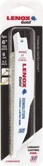 Lenox - 6" Long x 7/8" Thick, Bi-Metal Reciprocating Saw Blade - Tapered Profile, 6 TPI, Toothed Edge, Universal Shank - Exact Tool & Supply