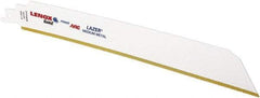 Lenox - 9" Long x 1" Thick, Bi-Metal Reciprocating Saw Blade - Tapered Profile, 18 TPI, Toothed Edge, Universal Shank - Exact Tool & Supply
