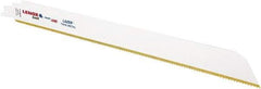 Lenox - 12" Long x 1" Thick, Bi-Metal Reciprocating Saw Blade - Tapered Profile, 10 TPI, Toothed Edge, Universal Shank - Exact Tool & Supply
