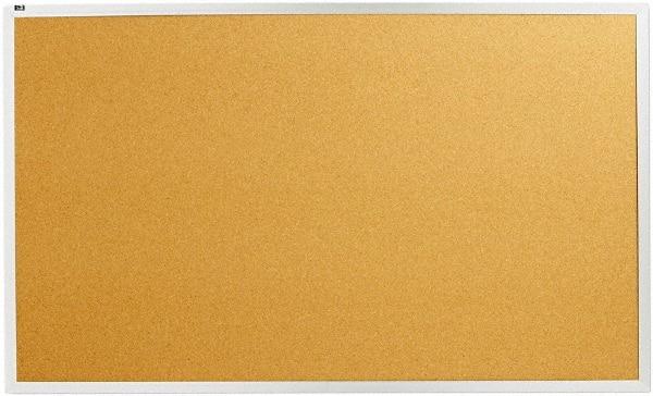 Quartet - 60" Wide x 36" High Open Cork Bulletin Board - Natural Cork over Fiberboard, Aluminum Frame - Exact Tool & Supply