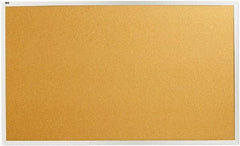 Quartet - 60" Wide x 36" High Open Cork Bulletin Board - Natural Cork over Fiberboard, Aluminum Frame - Exact Tool & Supply