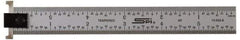 SPI - 18" Long, 1/100, 1/64, 1/50, 1/32" Graduation, Tool Steel Rule - 16R Graduation Style, 1-1/8" Wide, Silver, Satin Chrome Finish - Exact Tool & Supply