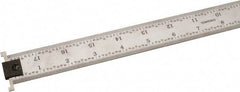 SPI - 18" Long, 1/64, 1/32, 1/16, 1/8" Graduation, Tool Steel Rule - 4R Graduation Style, 1-1/8" Wide, Silver, Satin Chrome Finish - Exact Tool & Supply