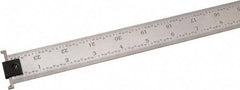 SPI - 24" Long, 1/64, 1/32, 1/16, 1/8" Graduation, Tool Steel Rule - 4R Graduation Style, 1-1/8" Wide, Silver, Satin Chrome Finish - Exact Tool & Supply