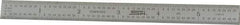 SPI - 6" Long, 1/64, 1/32, 1/16, 1/8" Graduation, Flexible Steel Rule - 4R Graduation Style, 1/2" Wide, Silver, Satin Chrome Finish - Exact Tool & Supply
