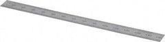 SPI - 6" Long, 1/64, 1/32" and 0.5, 1mm Graduation, Flexible Steel Rule - English/Metric Graduation Style, 1/2" Wide, Silver, Satin Chrome Finish - Exact Tool & Supply