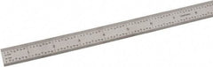 SPI - 18" Long, 1/64, 1/50, 1/32, 1/10" Graduation, Flexible Steel Rule - 3R Graduation Style, 3/4" Wide, Silver, Satin Chrome Finish - Exact Tool & Supply