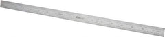 SPI - 18" Long, 1/100, 1/64, 1/32, 1/10" Graduation, Flexible Steel Rule - 5R Graduation Style, 3/4" Wide, Silver, Satin Chrome Finish - Exact Tool & Supply