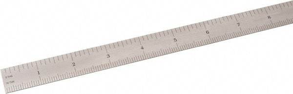 SPI - 24" Long, 1/64, 1/32, 1/16, 1/8" Graduation, Flexible Steel Rule - 4R Graduation Style, 3/4" Wide, Silver, Satin Chrome Finish - Exact Tool & Supply