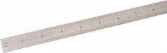 SPI - 24" Long, 1/64, 1/32, 1/16, 1/8" Graduation, Flexible Steel Rule - 4R Graduation Style, 3/4" Wide, Silver, Satin Chrome Finish - Exact Tool & Supply