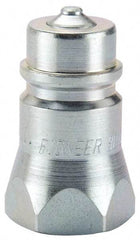 Parker - 3/4-16 SAE Steel Hydraulic Hose O-Ring Boss Nipple & Poppet - 3,000 psi - Exact Tool & Supply