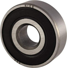 Nice - 5/8" Bore Diam, 1-3/8" OD, Double Seal Semi Ground Extra Light Radial Ball Bearing - 7/16" Wide, 1 Row, Round Bore, 850 Lb Static Capacity, 940 Lb Dynamic Capacity - Exact Tool & Supply