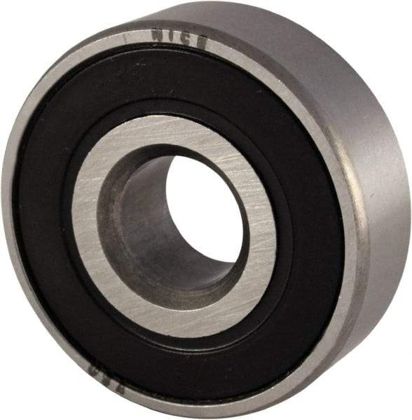 Nice - 7/16" Bore Diam, 1-3/8" OD, Double Seal Semi Ground Extra Light Radial Ball Bearing - 7/16" Wide, 1 Row, Round Bore, 850 Lb Static Capacity, 940 Lb Dynamic Capacity - Exact Tool & Supply