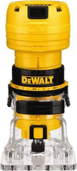 DeWALT - 31,000 RPM, 0.6 HP, 4.5 Amp, Laminate Trimmer Electric Router - 120 Volts, 1/4 Inch Collet - Exact Tool & Supply