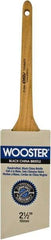 Wooster Brush - 2-1/2" Angled Hog Sash Brush - 2-11/16" Bristle Length, 7-7/8" Maple Rattail Handle - Exact Tool & Supply