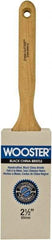Wooster Brush - 2-1/2" Flat Hog Sash Brush - 3-3/16" Bristle Length, 6-1/8" Maple Fluted Handle - Exact Tool & Supply
