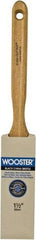 Wooster Brush - 1-1/2" Flat Hog Sash Brush - 2-11/16" Bristle Length, 5-1/8" Maple Fluted Handle - Exact Tool & Supply