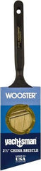 Wooster Brush - 2-1/2" Angled Hog Sash Brush - 2-11/16" Bristle Length, 5-1/8" Plastic Fluted Handle - Exact Tool & Supply