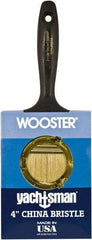 Wooster Brush - 4" Flat Hog Wall Brush - 3-3/16" Bristle Length, 6-1/4" Plastic Beavertail Handle - Exact Tool & Supply