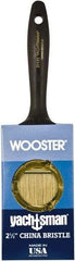 Wooster Brush - 2-1/2" Flat Hog Varnish Brush - 2-11/16" Bristle Length, 6-1/4" Plastic Beavertail Handle - Exact Tool & Supply