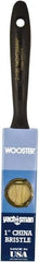 Wooster Brush - 1" Flat Hog Varnish Brush - 2-3/16" Bristle Length, 6-1/2" Plastic Beavertail Handle - Exact Tool & Supply