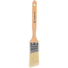 Wooster Brush - 1-1/2" Angled Synthetic Sash Brush - 2-7/16" Bristle Length, 7-7/8" Maple Fluted Handle - Exact Tool & Supply