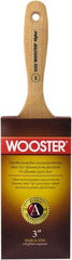 Wooster Brush - 3" Oval Synthetic Varnish Brush - 3-7/16" Bristle Length, 6-1/4" Maple Beavertail Handle - Exact Tool & Supply