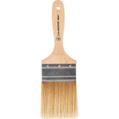 Wooster Brush - 3" Flat Synthetic Wall Brush - 3-7/16" Bristle Length, 6-1/4" Maple Beavertail Handle - Exact Tool & Supply