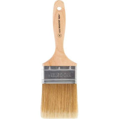 Wooster Brush - 3" Flat Synthetic Varnish Brush - 3-3/16" Bristle Length, 6-1/2" Maple Beavertail Handle - Exact Tool & Supply