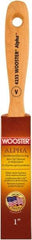 Wooster Brush - 1" Flat Synthetic Varnish Brush - 2-3/16" Bristle Length, 6-1/2" Maple Beavertail Handle - Exact Tool & Supply