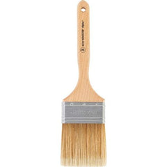 Wooster Brush - 3" Flat Synthetic Sash Brush - 3-3/16" Bristle Length, 7-7/8" Maple Fluted Handle - Exact Tool & Supply