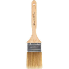 Wooster Brush - 2-1/2" Flat Synthetic Sash Brush - 2-15/16" Bristle Length, 7-7/8" Maple Fluted Handle - Exact Tool & Supply