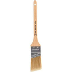 Wooster Brush - 1-1/2" Angled Synthetic Sash Brush - 2-3/16" Bristle Length, 8" Maple Rattail Handle - Exact Tool & Supply