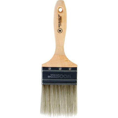 Wooster Brush - 3" Flat Synthetic Wall Brush - 3-3/16" Bristle Length, 5-11/16" Wood Beavertail Handle - Exact Tool & Supply