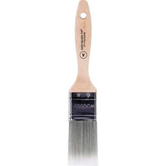 Wooster Brush - 1-1/2" Flat Synthetic Varnish Brush - 2-7/16" Bristle Length, 6-3/8" Wood Beavertail Handle - Exact Tool & Supply