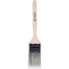 Wooster Brush - 2" Flat Synthetic Sash Brush - 2-11/16" Bristle Length, 7-3/4" Wood Fluted Handle - Exact Tool & Supply