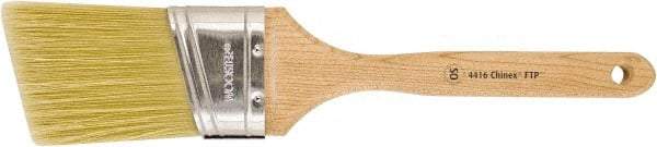 Wooster Brush - 2-1/2" Oval/Angle Synthetic Varnish Brush - 3-3/16" Bristle Length, 8" Maple Fluted Handle - Exact Tool & Supply