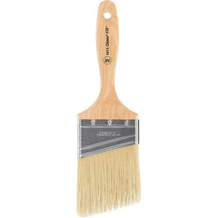 Wooster Brush - 3" Angled Synthetic Varnish Brush - 3-3/16" Bristle Length, 5-7/8" Maple Beavertail Handle - Exact Tool & Supply