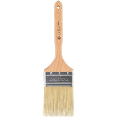 Wooster Brush - 3" Flat Synthetic Sash Brush - 3-3/16" Bristle Length, 7-7/8" Maple Fluted Handle - Exact Tool & Supply