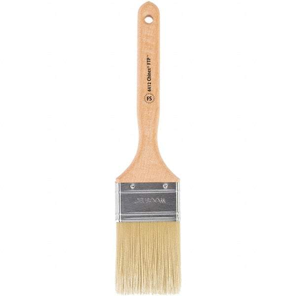 Wooster Brush - 2-1/2" Flat Synthetic Sash Brush - 2-15/16" Bristle Length, 7-7/8" Maple Fluted Handle - Exact Tool & Supply
