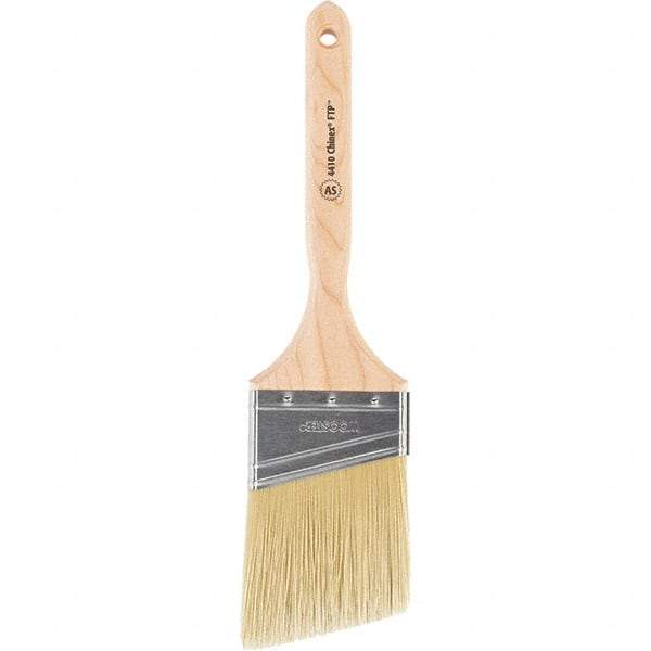 Wooster Brush - 3" Angled Synthetic Sash Brush - 3-3/16" Bristle Length, 7-7/8" Maple Fluted Handle - Exact Tool & Supply