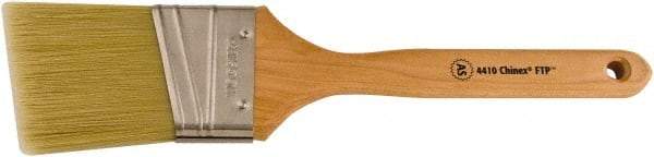 Wooster Brush - 2-1/2" Angled Synthetic Sash Brush - 2-15/16" Bristle Length, 7-7/8" Maple Fluted Handle - Exact Tool & Supply