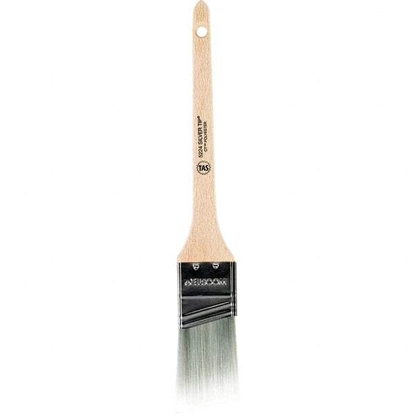 Wooster Brush - 1-1/2" Angled Synthetic Sash Brush - 2-3/16" Bristle Length, 7-1/4" Wood Rattail Handle - Exact Tool & Supply