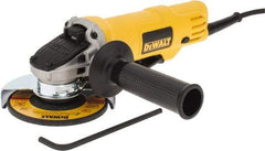 DeWALT - 4-1/2" Wheel Diam, 12,000 RPM, Corded Angle & Disc Grinder - 5/8-11 Spindle, 120 Volts, 7.5 Amps - Exact Tool & Supply