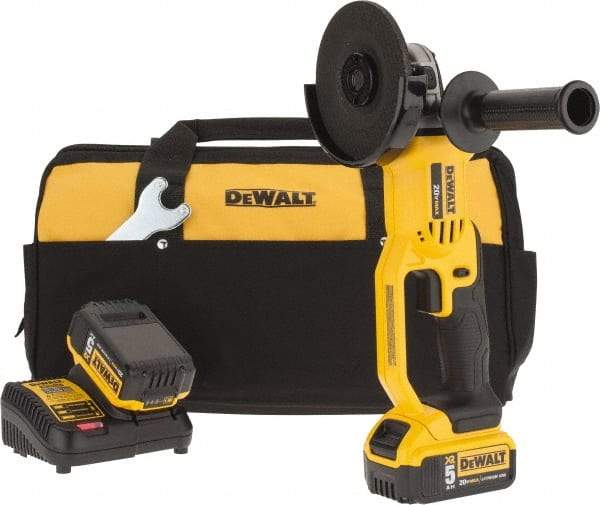 DeWALT - 4-1/2" Wheel Diam, 7,000 RPM, Cordless Angle & Disc Grinder - 5/8" Spindle - Exact Tool & Supply