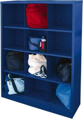 Sandusky Lee - 4 Shelf, Closed Shelving Cubby Cabinet - 46 Inch Wide x 18 Inch Deep x 66 Inch High, Blue - Exact Tool & Supply