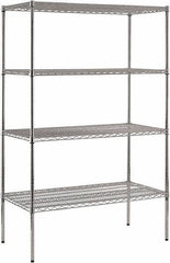 Sandusky Lee - 4 Shelf Wire Shelving Unit - 48" Wide x 24" Deep x 74" High, - Exact Tool & Supply