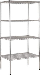 Sandusky Lee - 4 Shelf Wire Shelving Unit - 36" Wide x 24" Deep x 74" High, - Exact Tool & Supply
