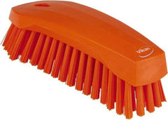 Vikan - 1.3" Bristle Length, Polyester Scrub Brush - 3" Wide Head, 8" OAL, Orange, Polypropylene Block - Exact Tool & Supply